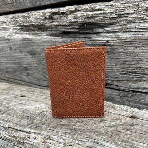 Pebbled Brown Leather Trifold Wallet
